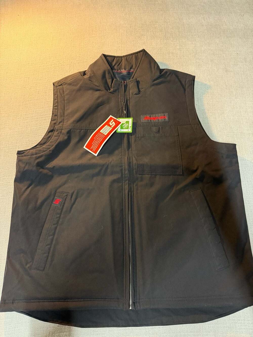 Snap-on Official Licensed Product Black Full Zip Vest with Teflon EcoElite Finis